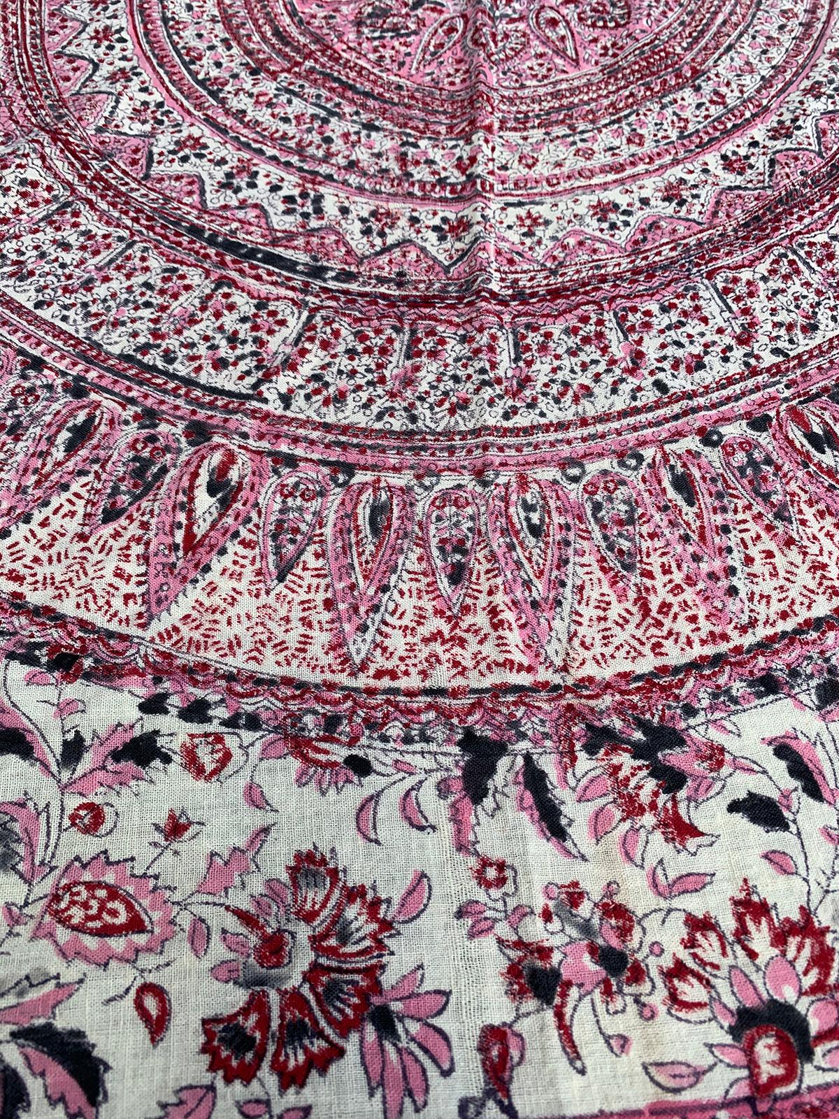 20th Century Indian Pink Lotus Mandala Fabric/Textile For Sale 6