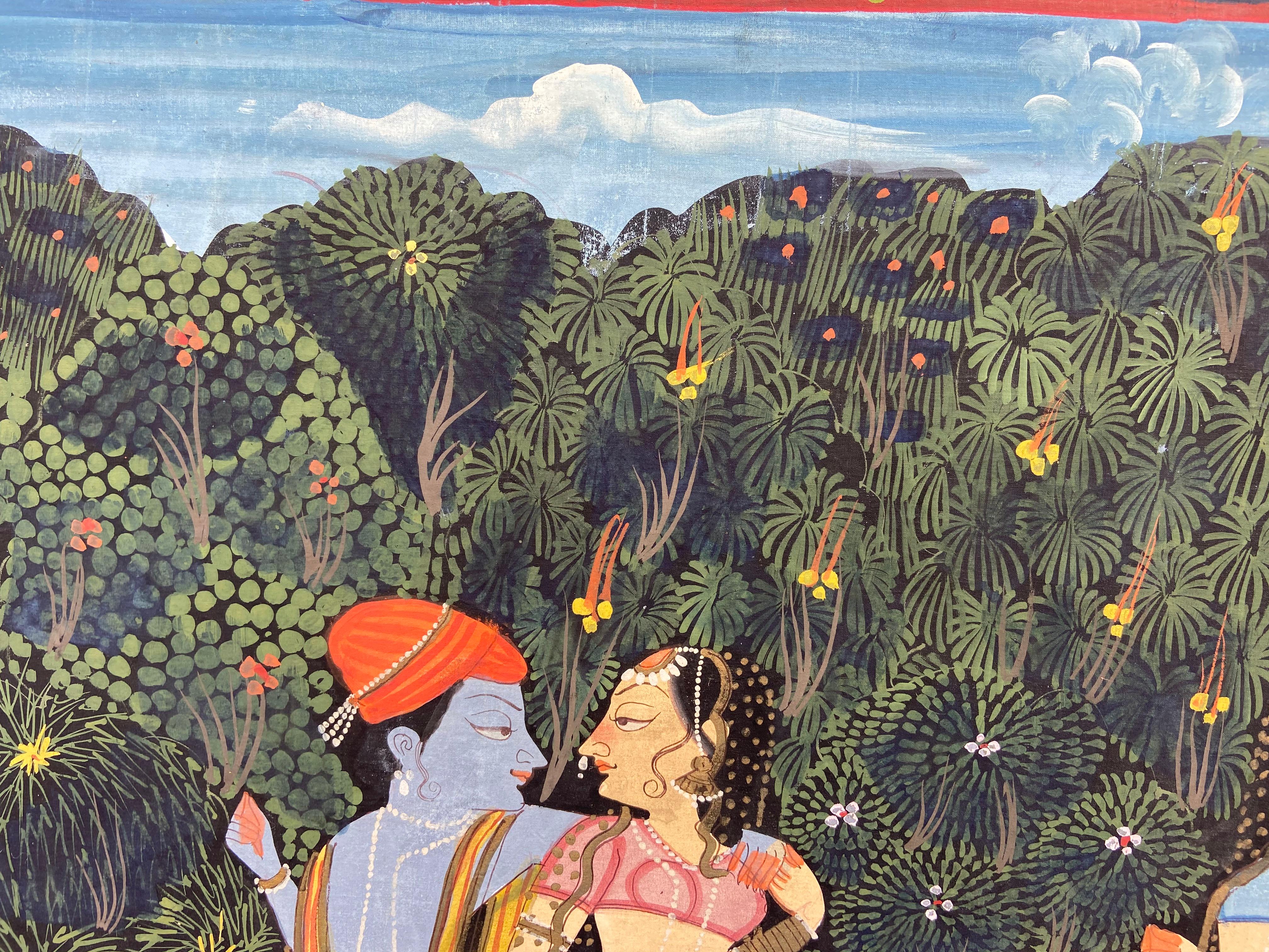 Indische Schule des 20. Jahrhunderts „Eine bemalte Tafel mit indischen Tänzern“ (Ende des 20. Jahrhunderts)