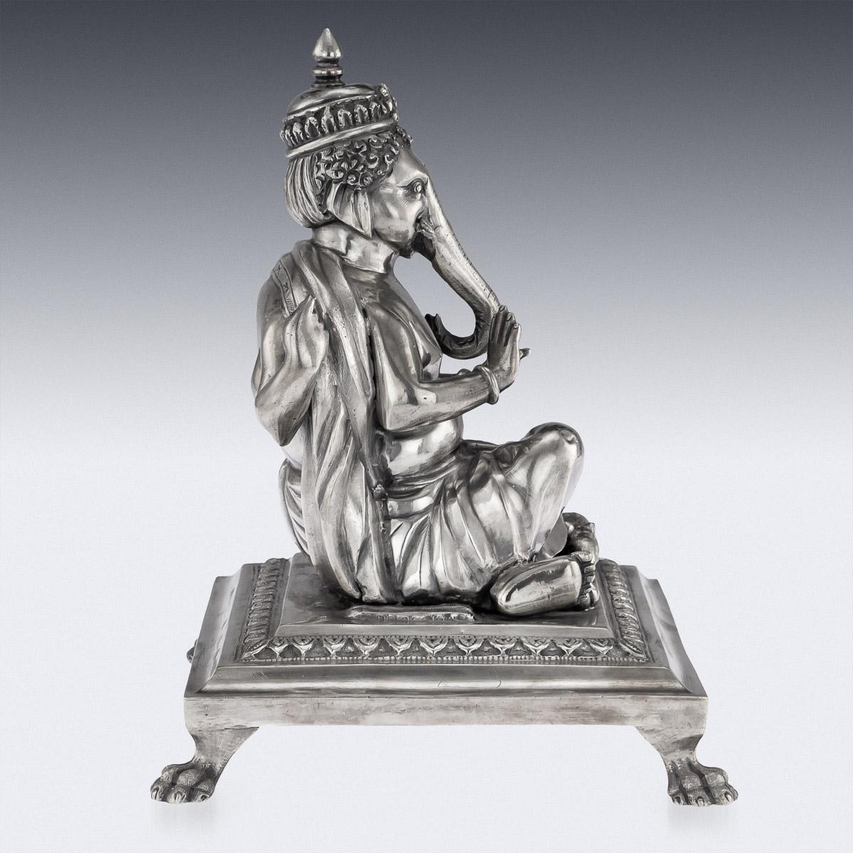 20th Century Indian Silver Statue of Ganesh Chaturthi, Calcutta, circa 1910 1