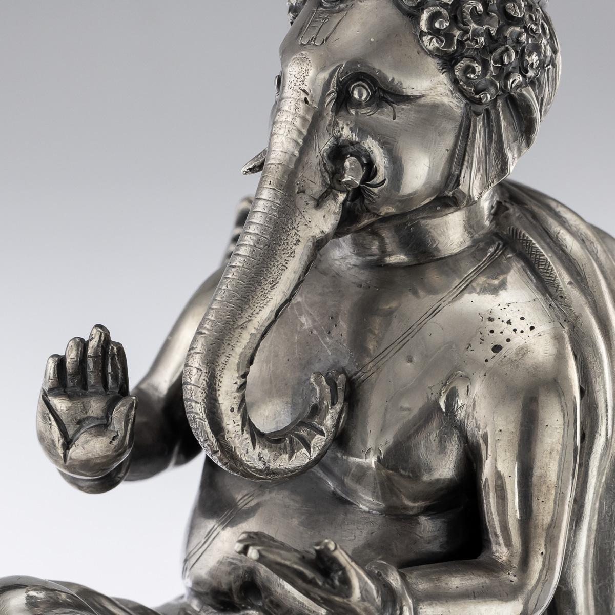 20th Century Indian Silver Statue of Ganesh Chaturthi, Calcutta, circa 1910 5