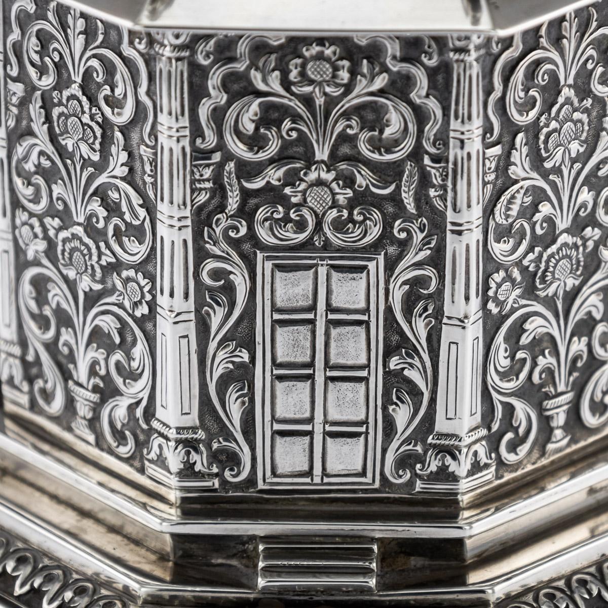 20th Century Indian Silver Temple Shaped Tea Caddy by Oomersi Mawji, circa 1920 6