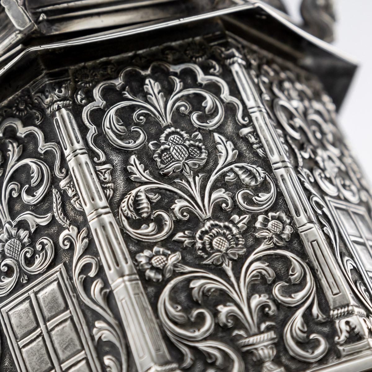 20th Century Indian Silver Temple Shaped Tea Caddy by Oomersi Mawji, circa 1920 8