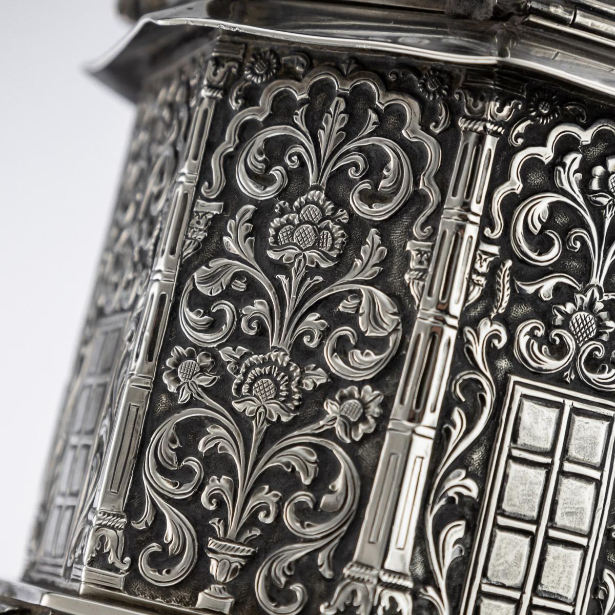 20th Century Indian Silver Temple Shaped Tea Caddy by Oomersi Mawji, circa 1920 9