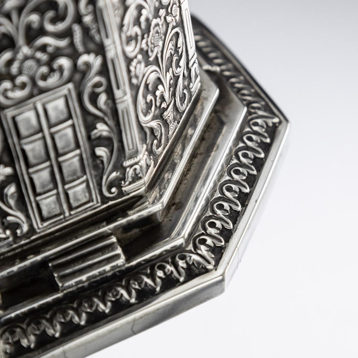 20th Century Indian Silver Temple Shaped Tea Caddy by Oomersi Mawji, circa 1920 11