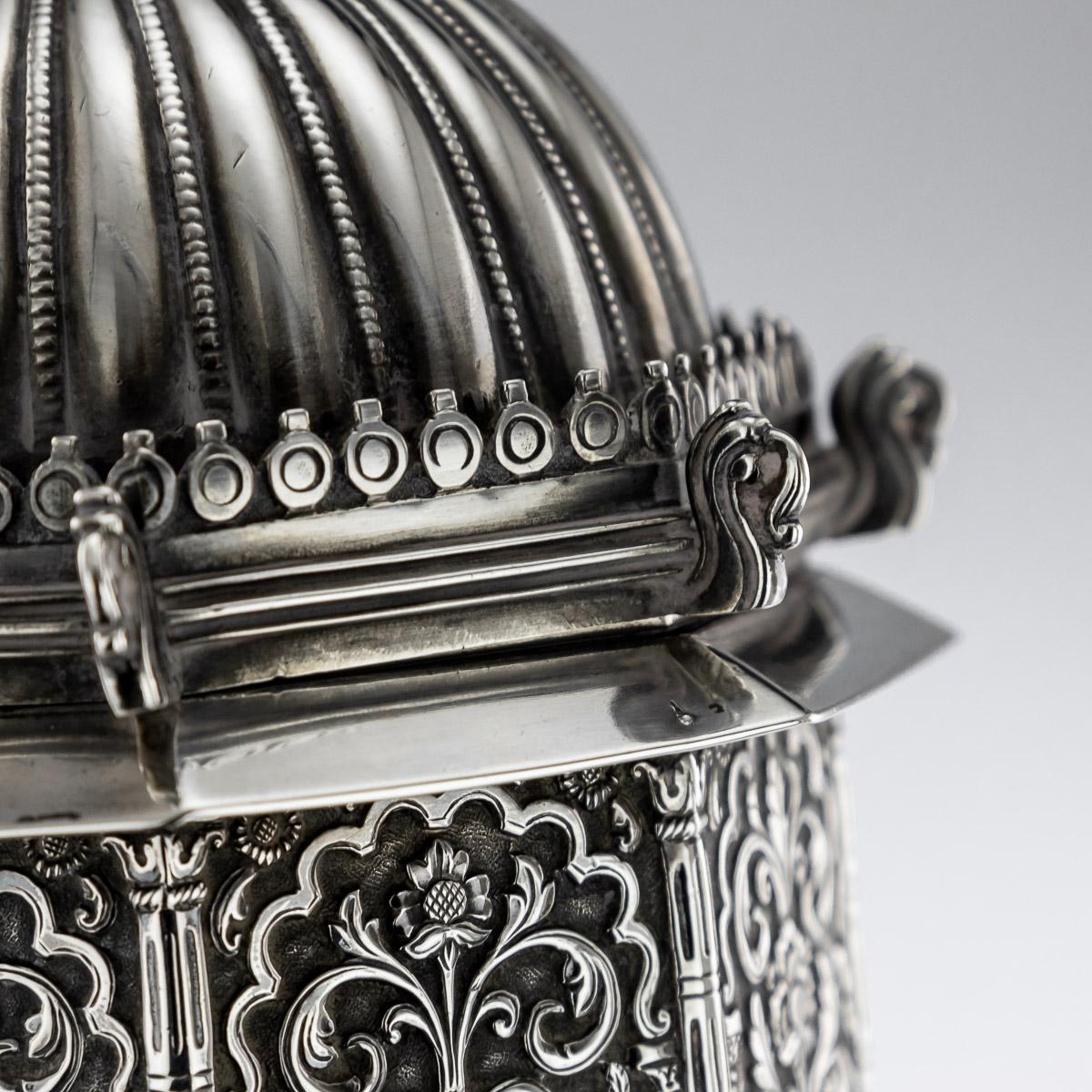 20th Century Indian Silver Temple Shaped Tea Caddy by Oomersi Mawji, circa 1920 4