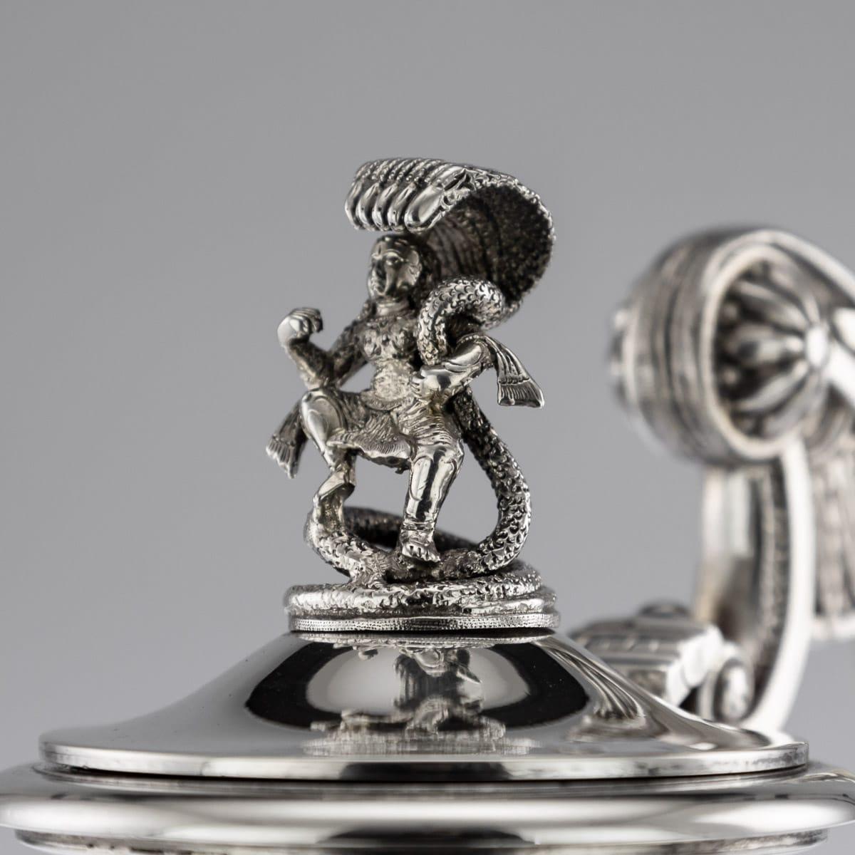 20th Century Indian Solid Silver 28th Regiment Ewer, P.Orr & Sons, circa 1900 5