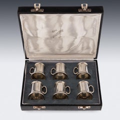 20th Century Indian Solid Silver Mini Tankards, Cooke & Kelvey, Calcutta, c.1930