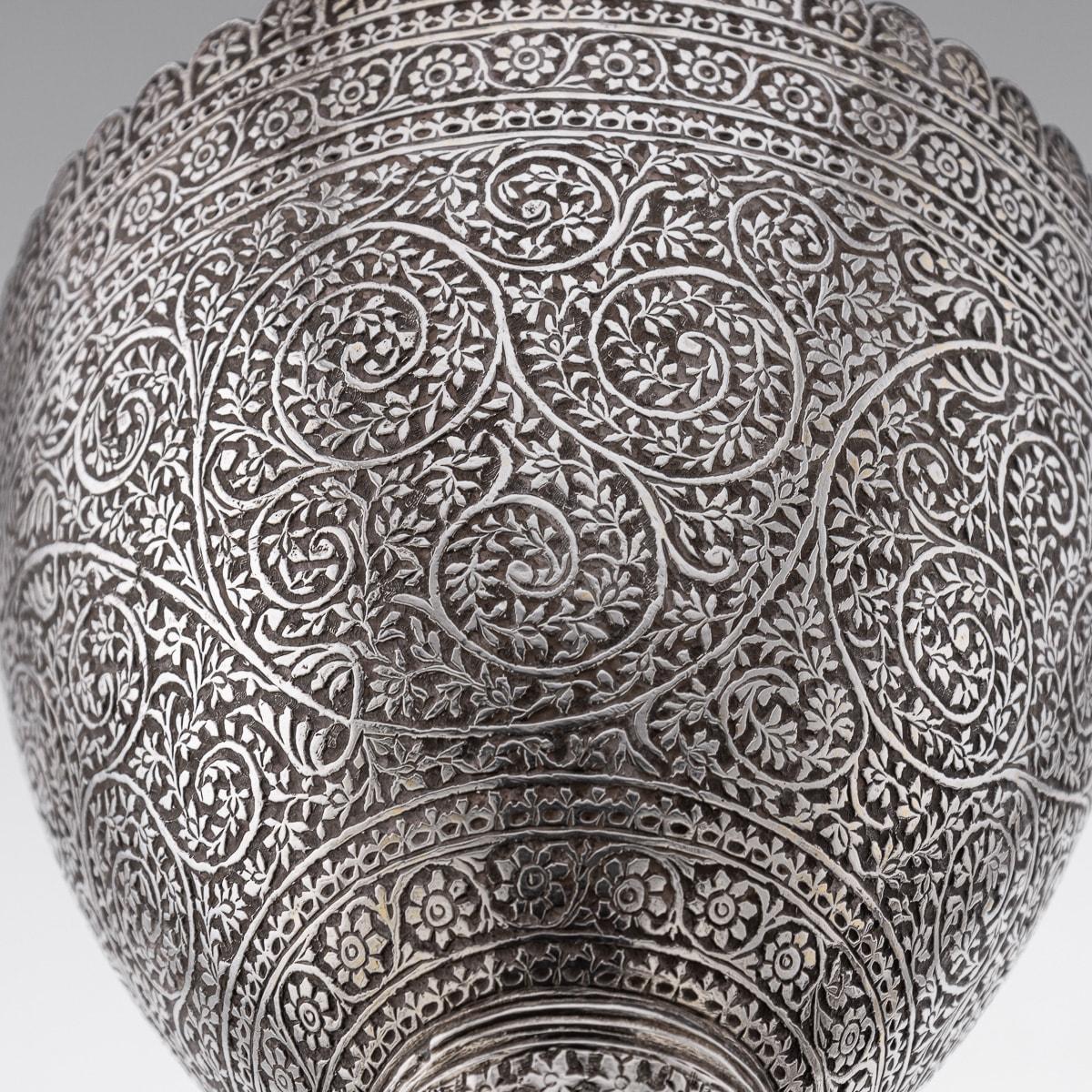 Paire de gobelets à vin « châle » indiens en argent massif du 20ème siècle, Cachemire, vers 1900 en vente 6