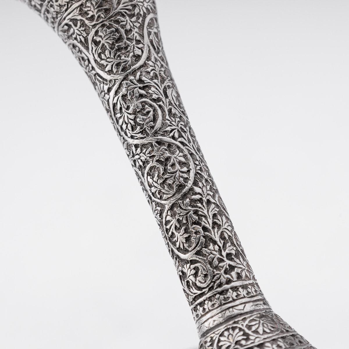 Paire de gobelets à vin « châle » indiens en argent massif du 20ème siècle, Cachemire, vers 1900 en vente 9