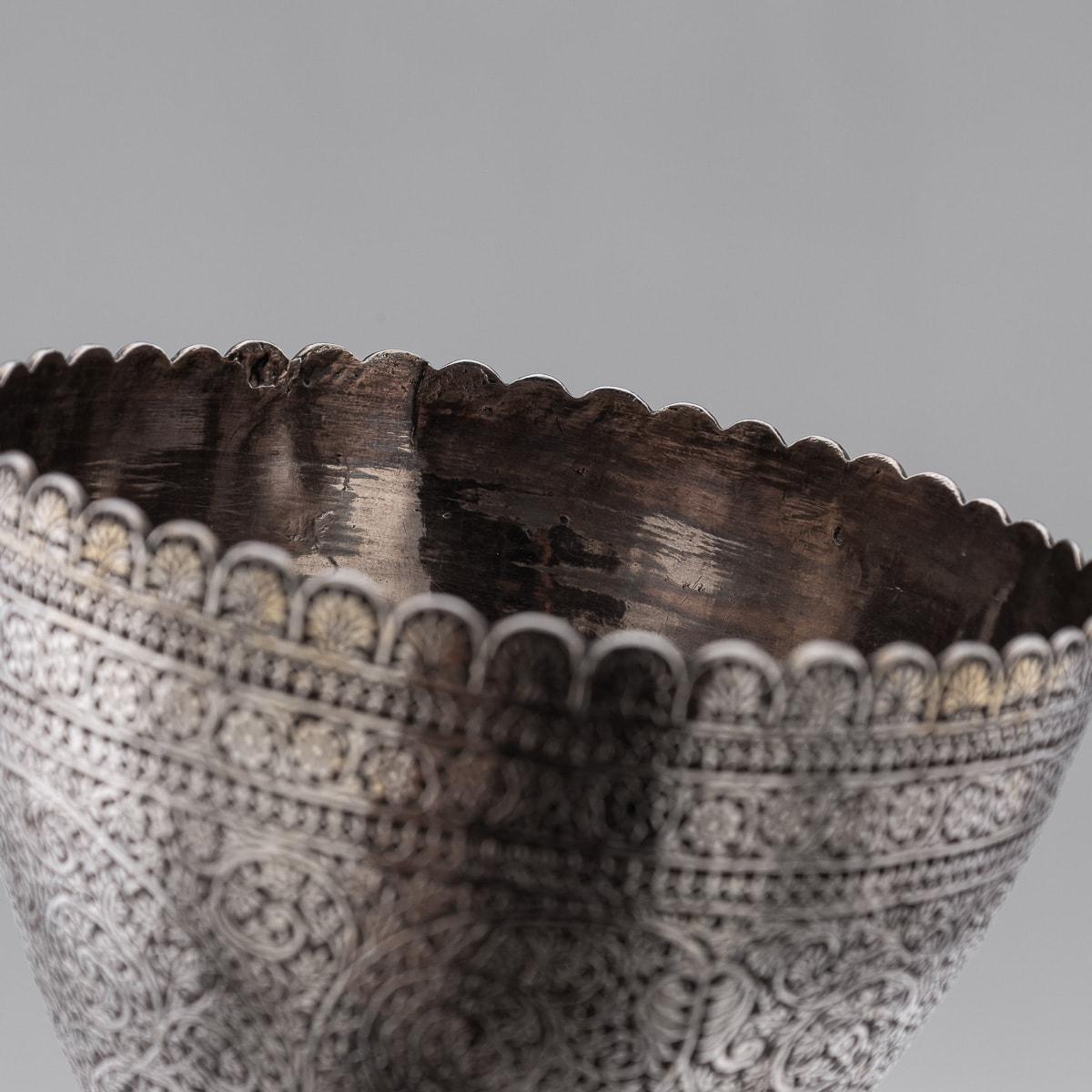 Paire de gobelets à vin « châle » indiens en argent massif du 20ème siècle, Cachemire, vers 1900 en vente 13