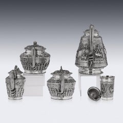 20th Century Indian Solid Silver Swami Tea Service, Madras, c.1900