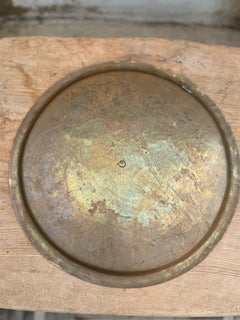 20th century Indo Persian Brass Coffee Tray - Hammer Engraved
