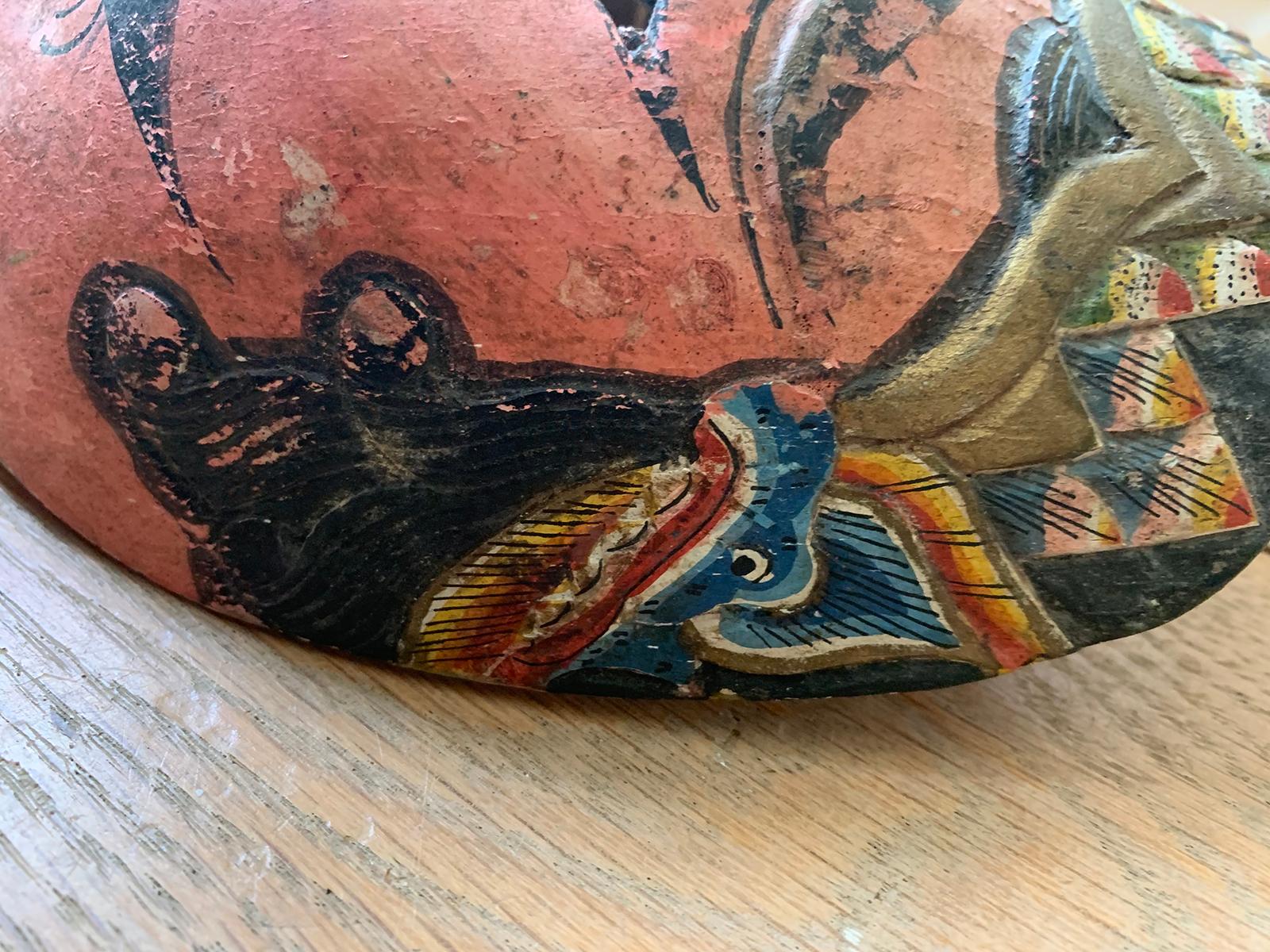 20th Century Indonesian Balinese Topeng Carved Polychrome Mask, circa 1940s 5