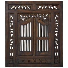20th Century Indonesian Carved Window Mirror