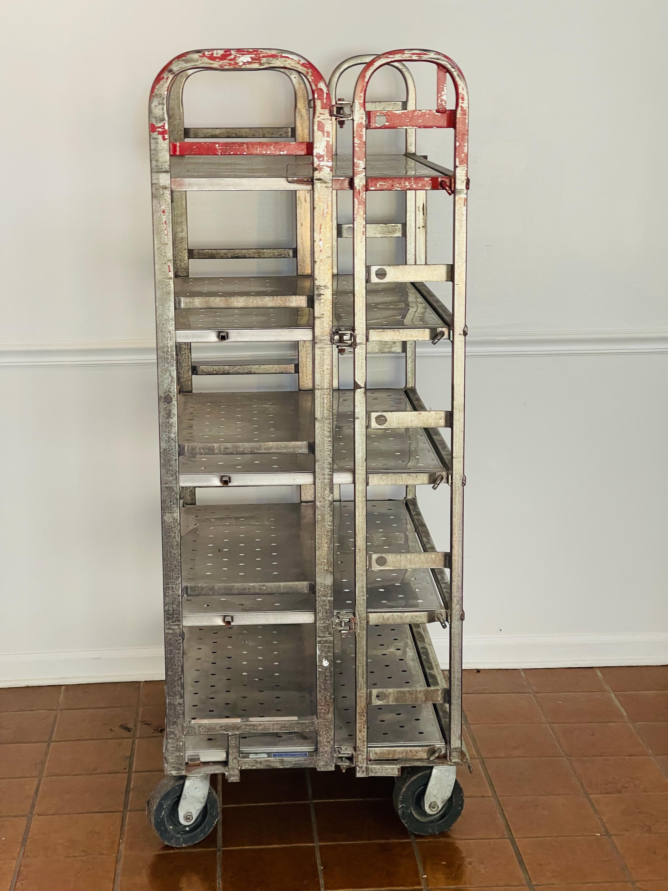 American 20th Century Industrial Design Steel Shelving For Sale
