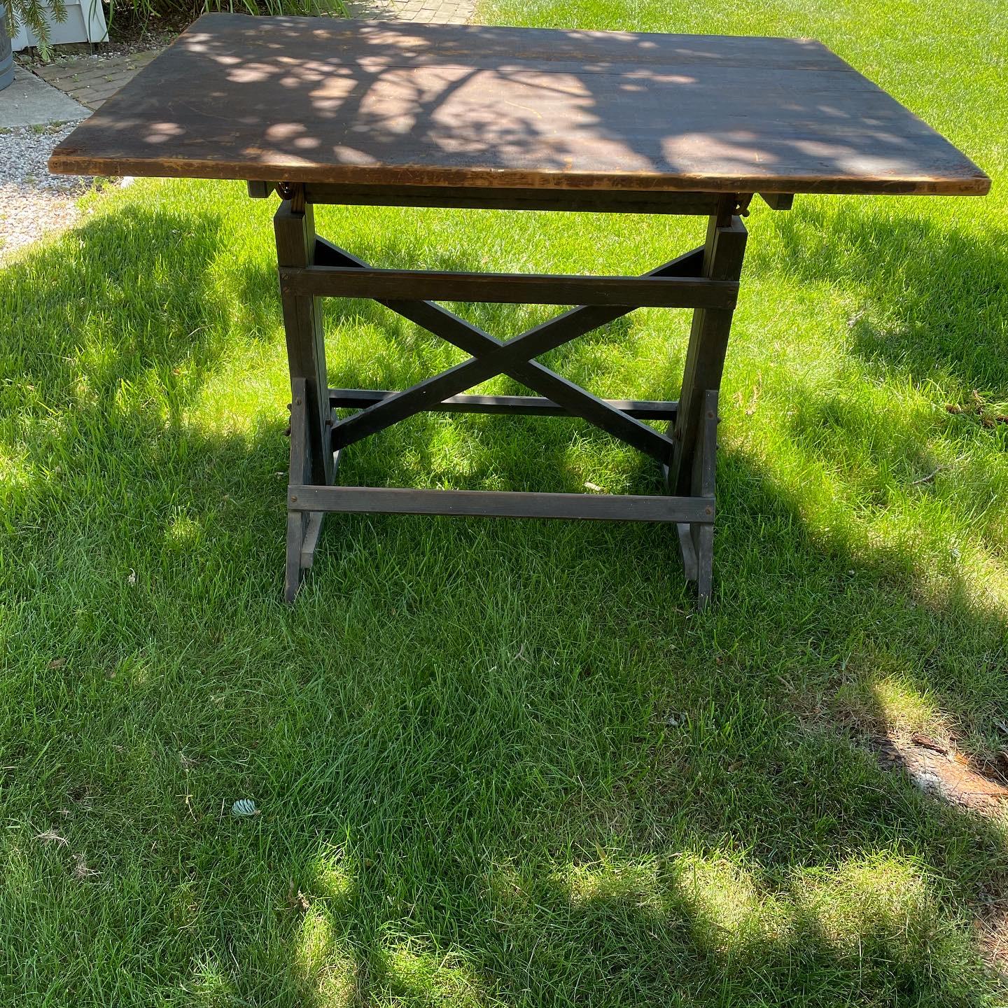 Iron 20th Century Industrial Drafting Table For Sale