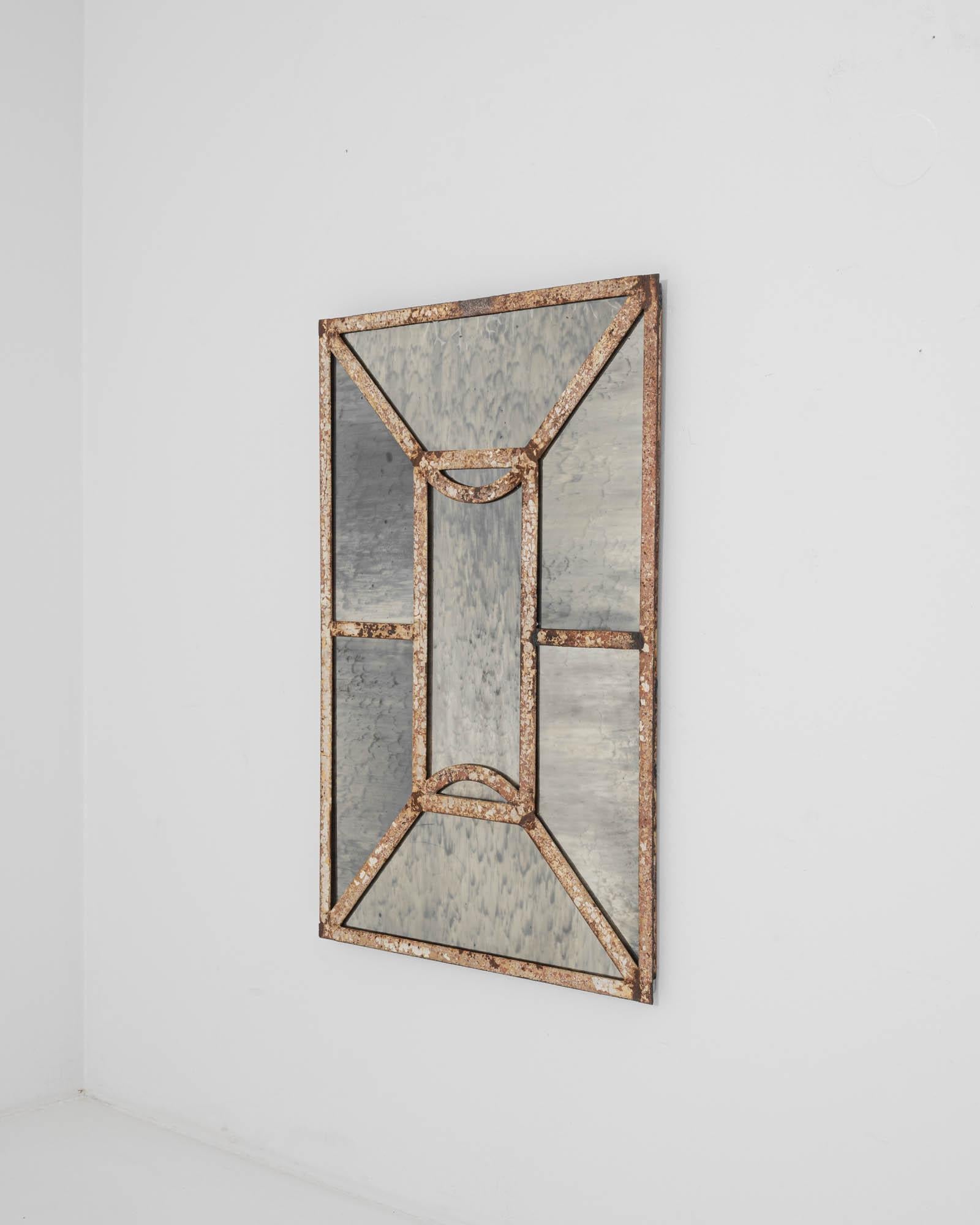 20th Century Industrial French Metal Mirror  For Sale 2