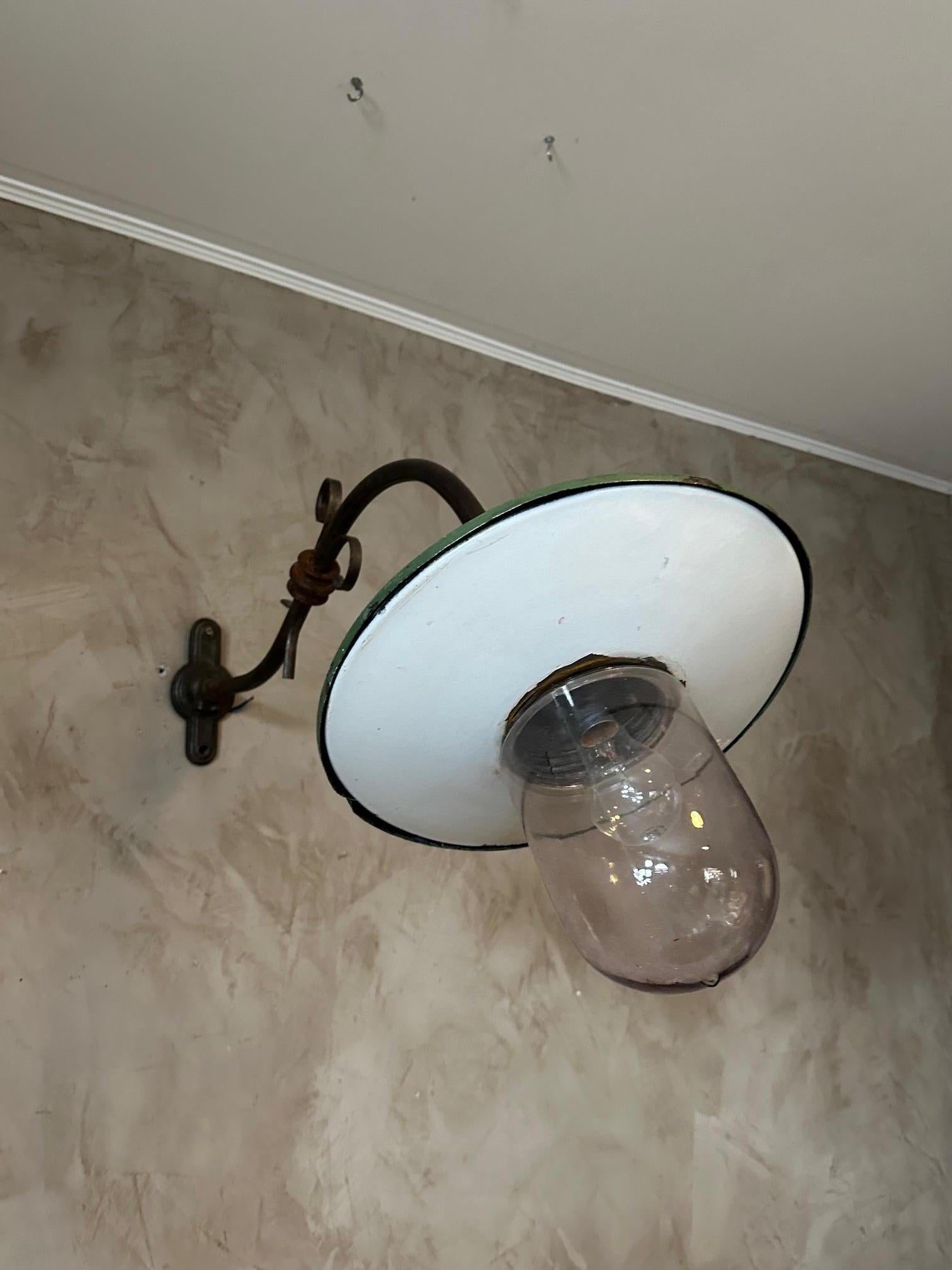 20th century Industrial Metal Outdoor Wall Light, 1920s For Sale 5
