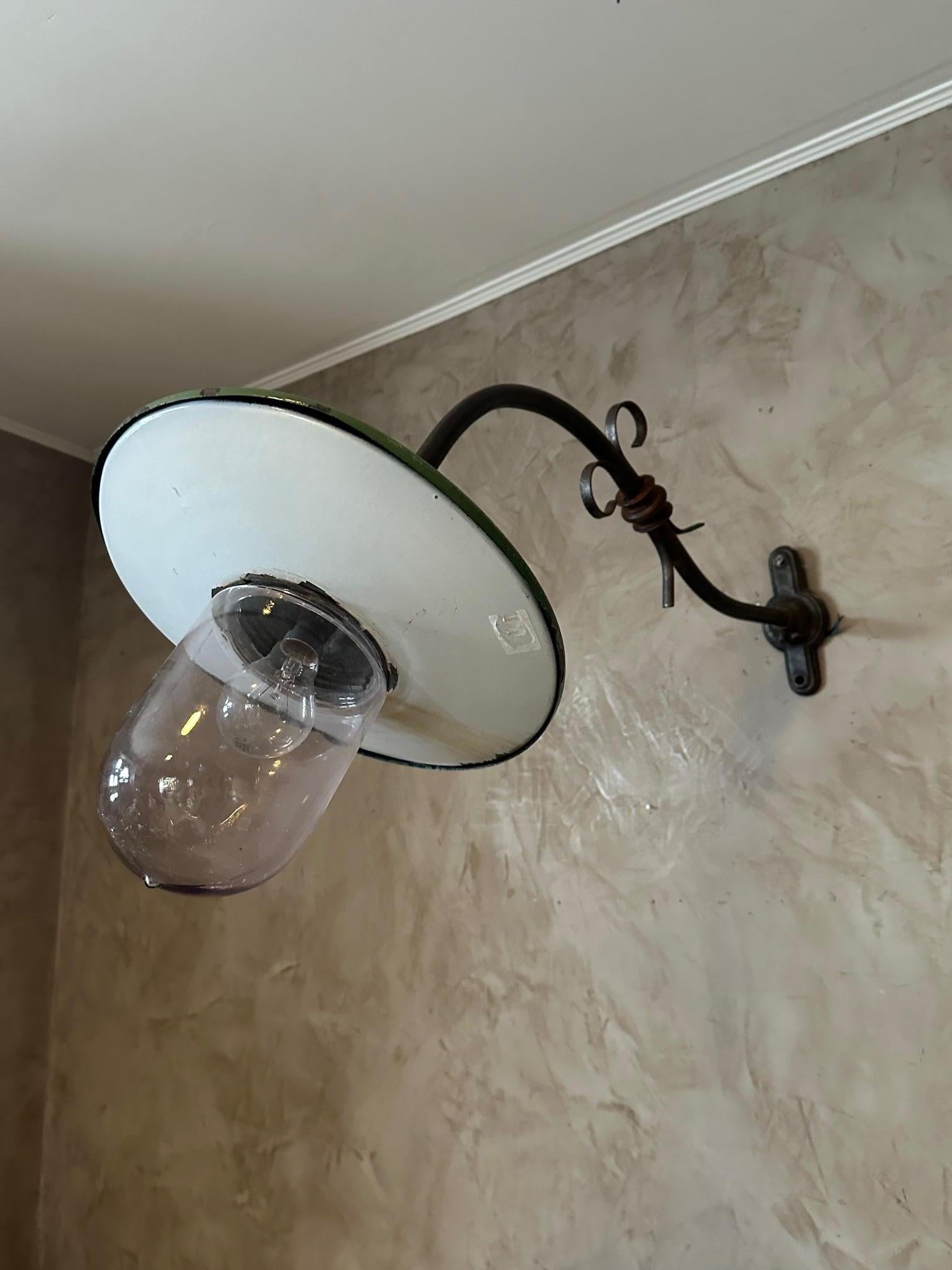 20th century Industrial Metal Outdoor Wall Light, 1920s For Sale 6