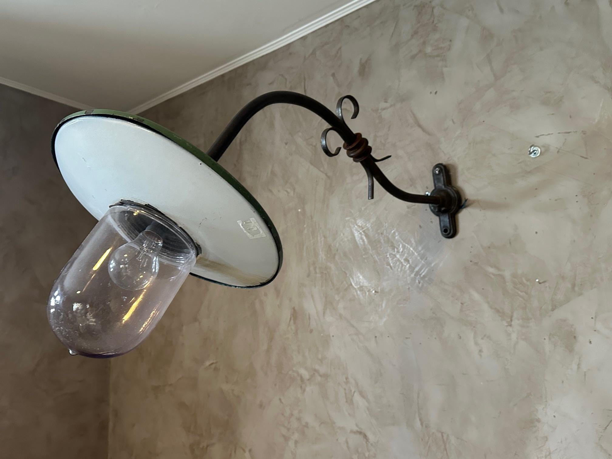 20th century Industrial Metal Outdoor Wall Light, 1920s For Sale 7