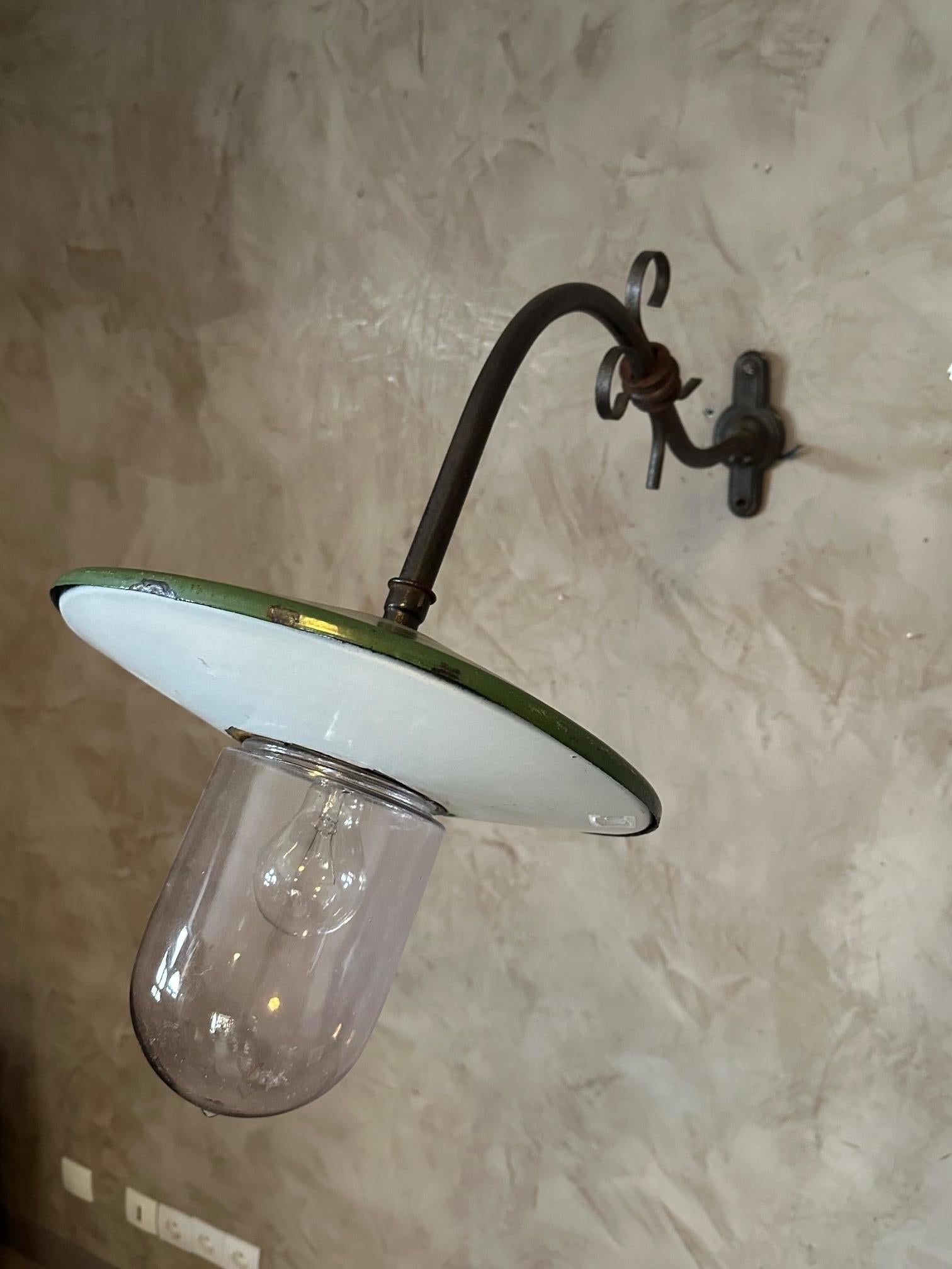 20th century Industrial Metal Outdoor Wall Light, 1920s For Sale 8