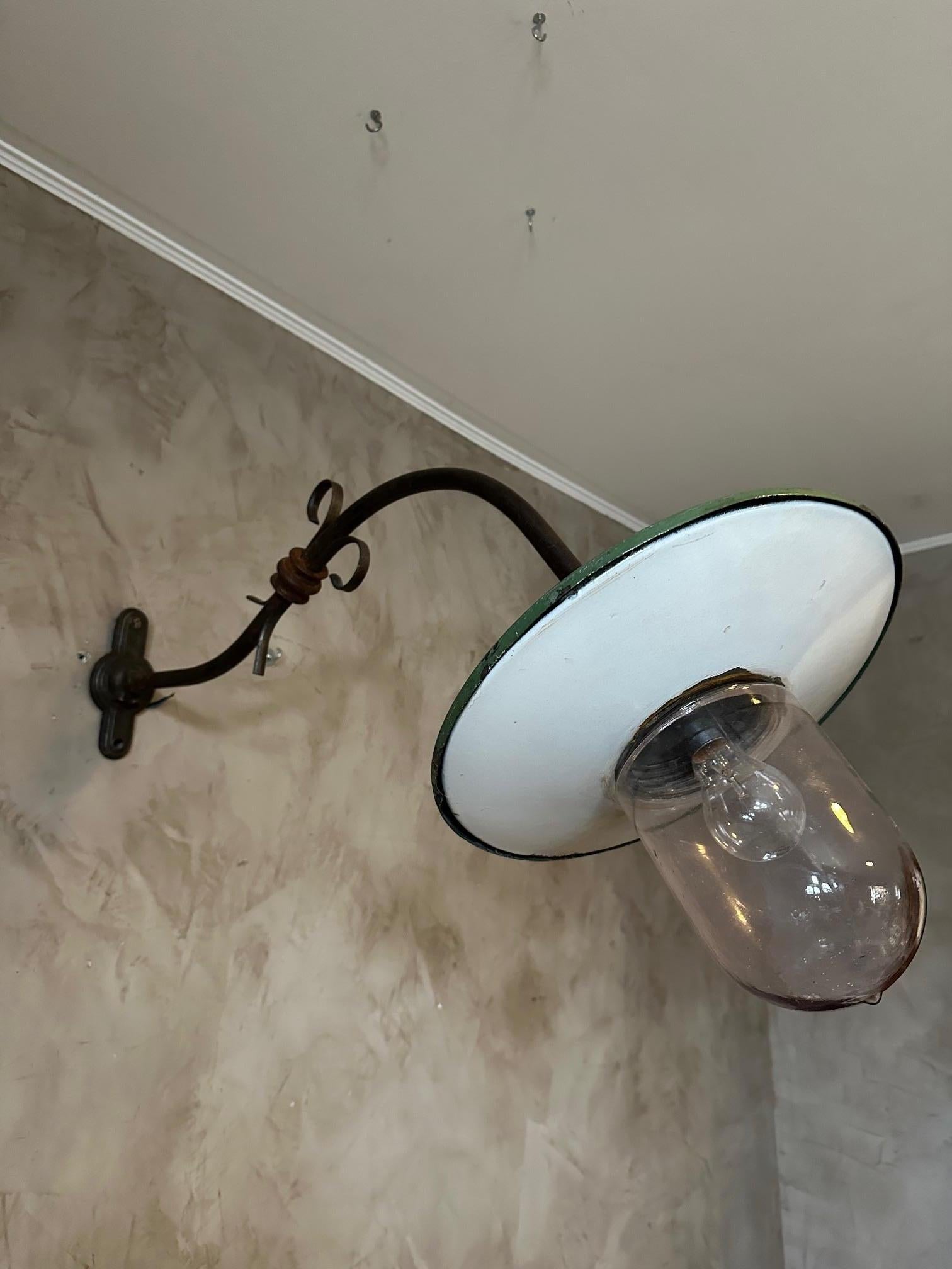 Early 20th Century 20th century Industrial Metal Outdoor Wall Light, 1920s For Sale
