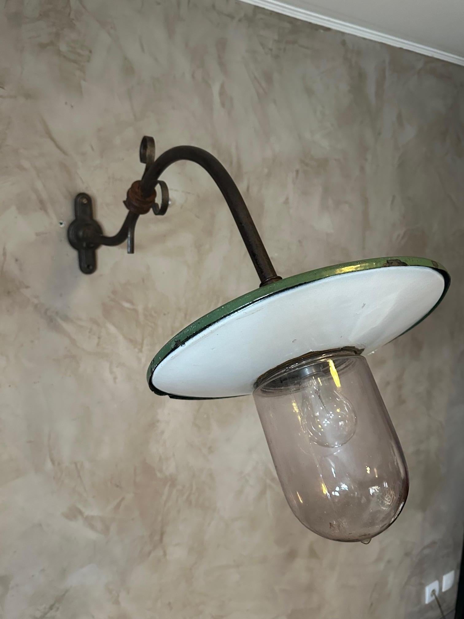 20th century Industrial Metal Outdoor Wall Light, 1920s For Sale 4
