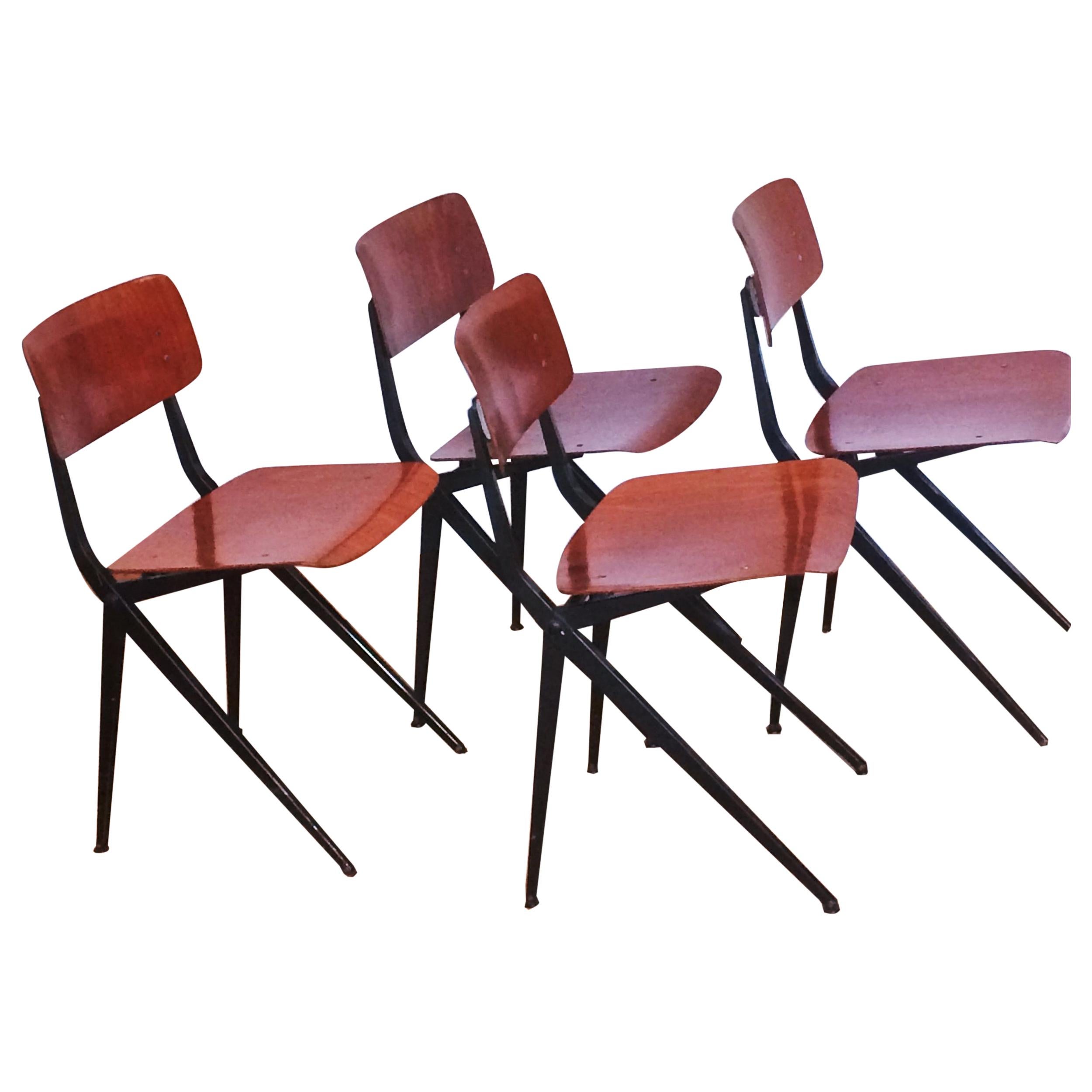 20th Century Industrial Pagwood Chairs by Ynske Kooistra for Marko, Set of 4
