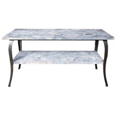 20th Century Industrial Zinc Two-Tier Counter Height Table