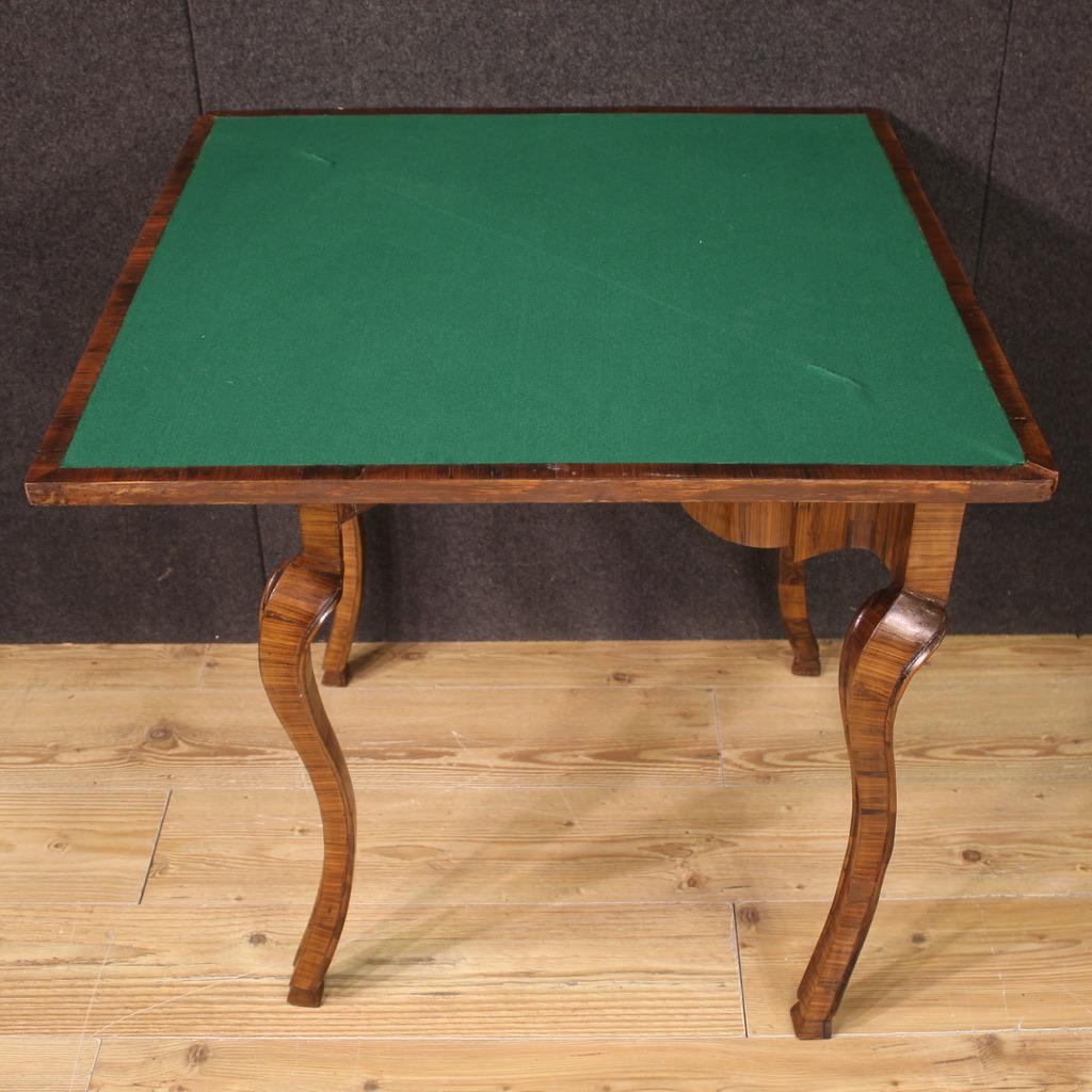 20th Century Inlaid and Carved Wood Italian Corner Cabinet Game Table, 1950 4