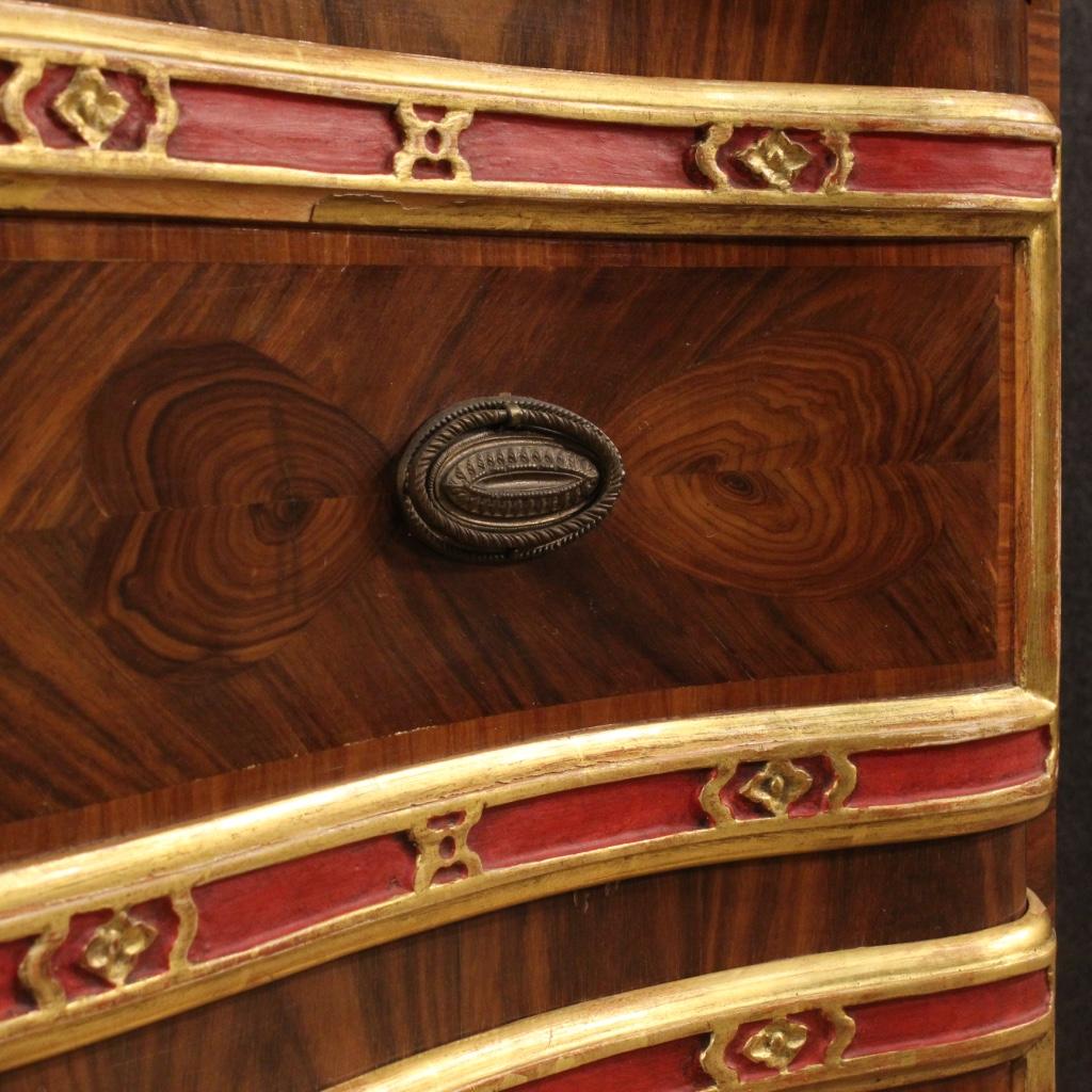  20th Century Inlaid and Painted Rosewood and Palisander Genoese Dresser, 1950s For Sale 5