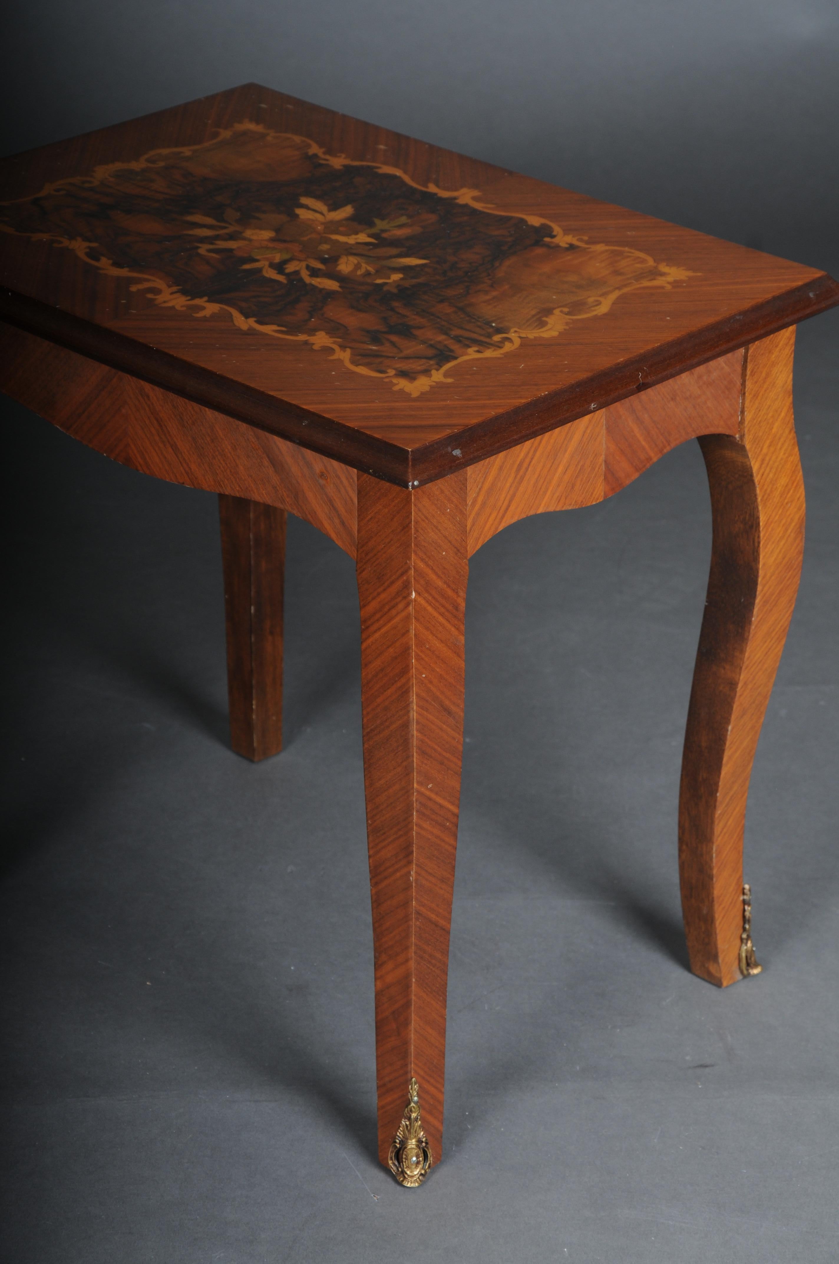 German 20th Century inlaid baroque side table For Sale