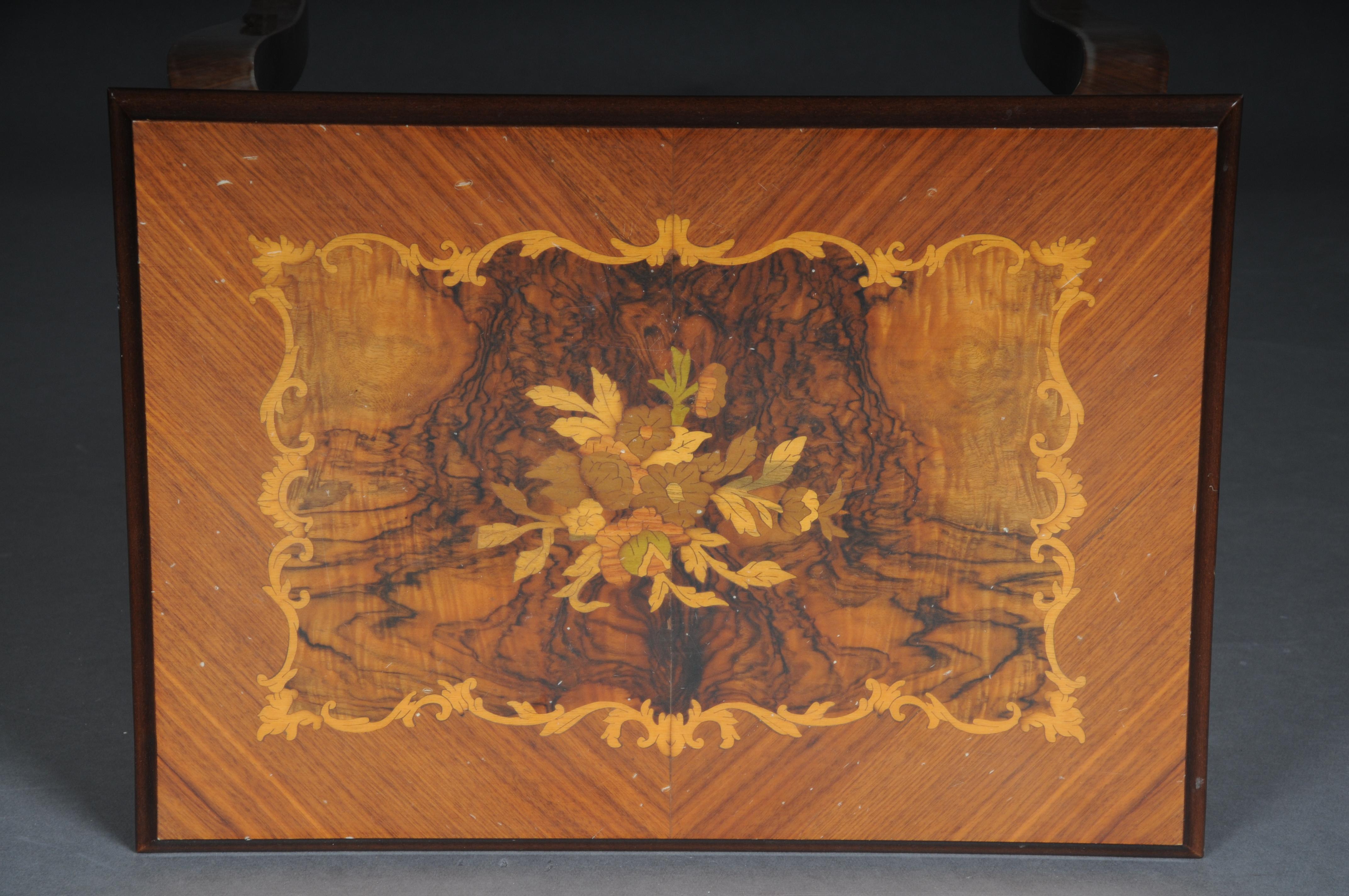 Veneer 20th Century inlaid baroque side table For Sale
