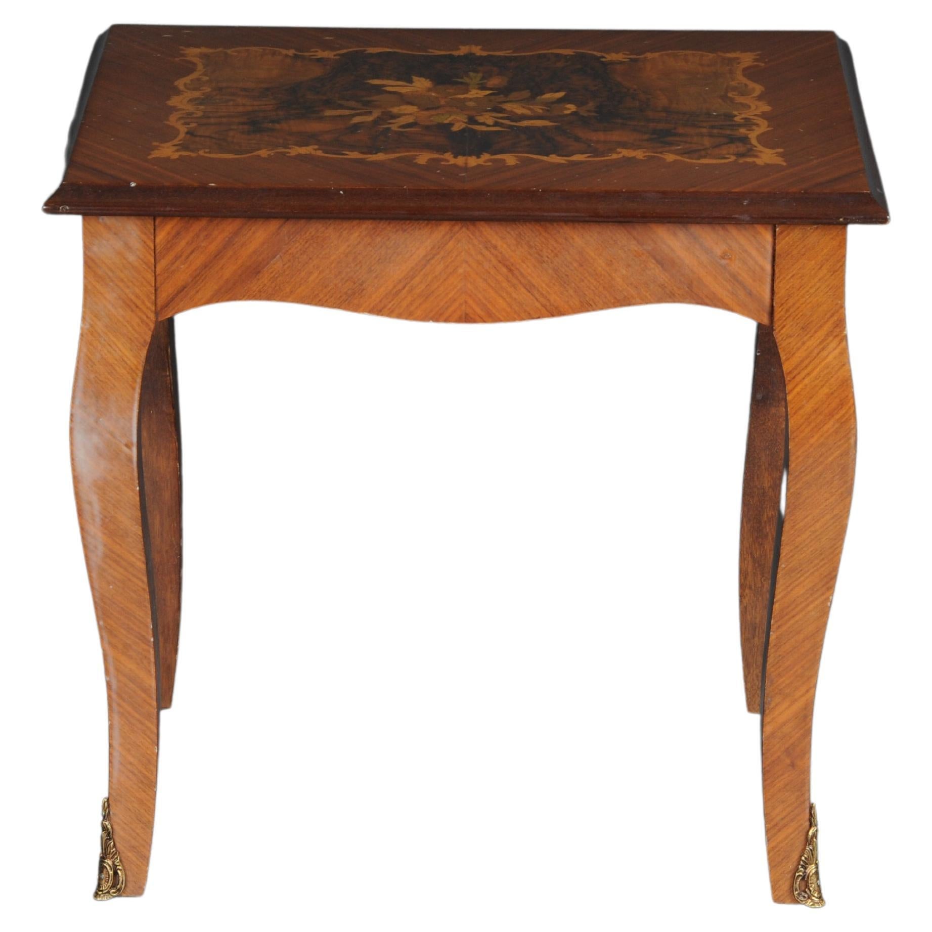 20th Century inlaid baroque side table For Sale