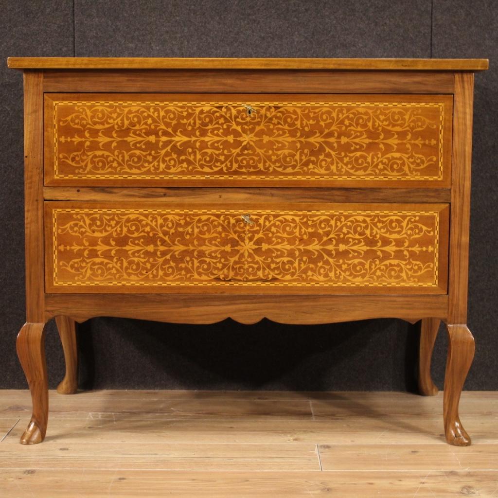 Inlay 20th Century Inlaid Exotic Wood Italian Dresser, 1980