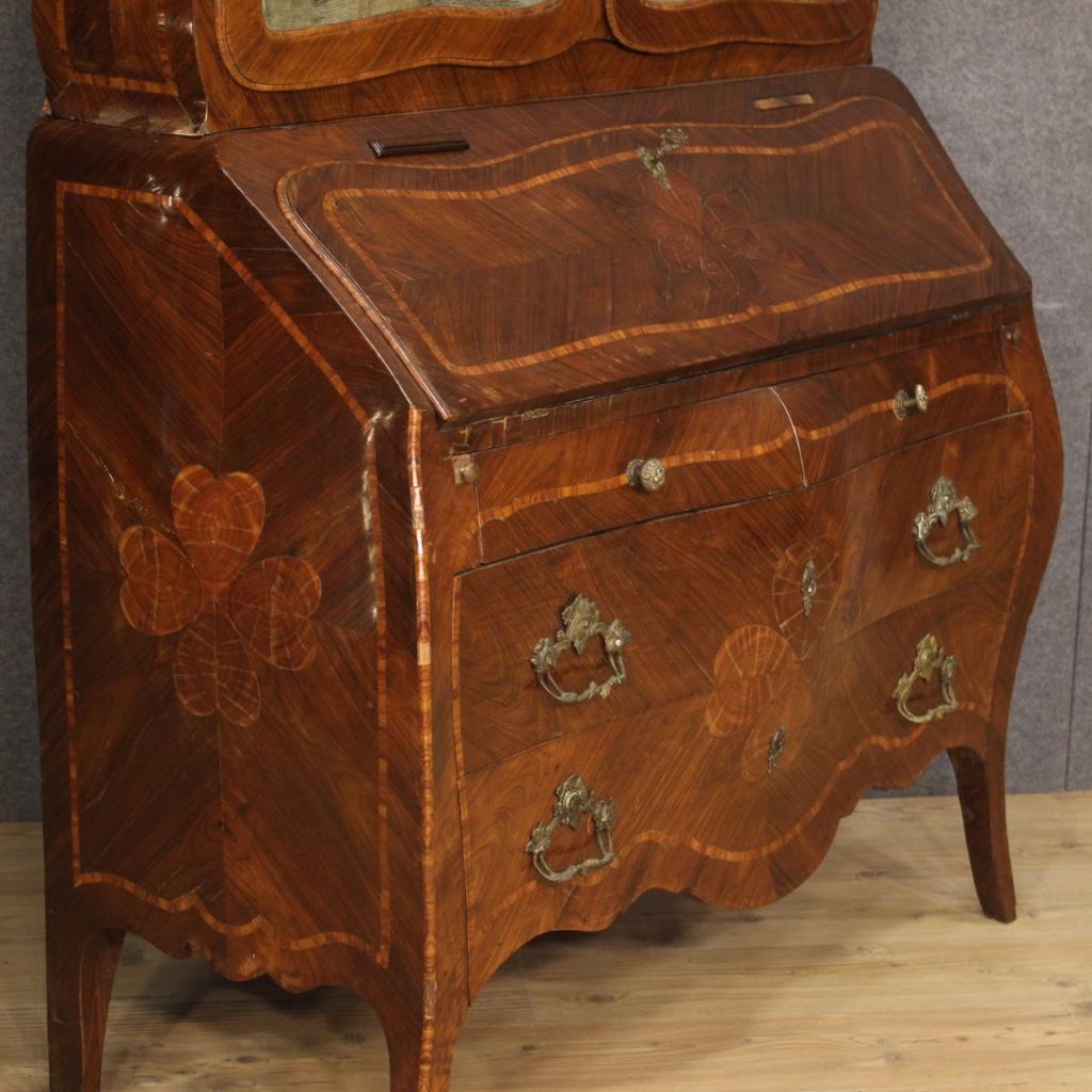 20th Century Inlaid Palisander and Rosewood Italian Trumeau, 1920 2