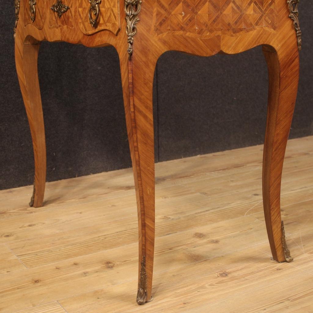 20th Century Inlaid Rosewood Walnut Mahogany Fruitwood French Bureau, 1950 6