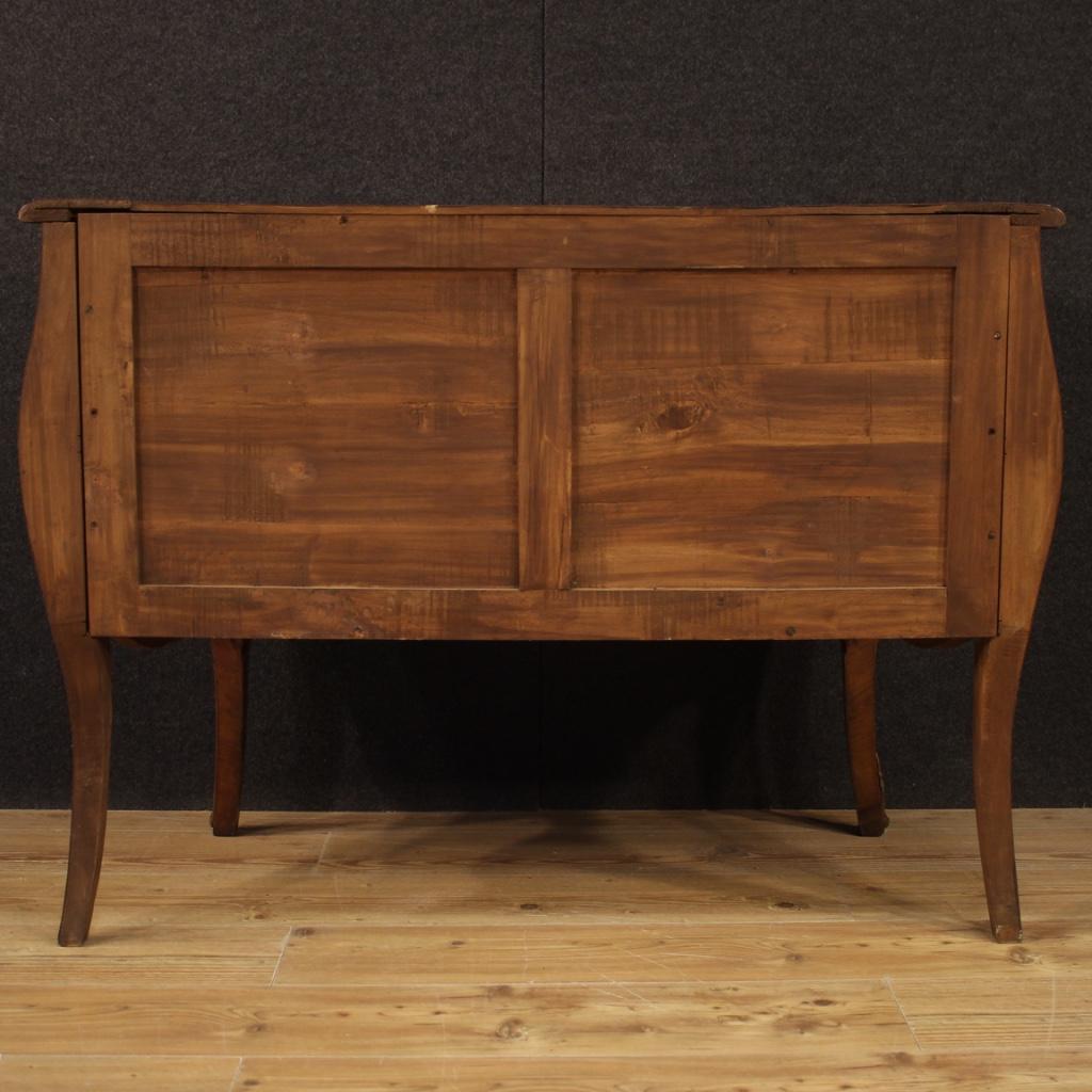 20th Century Inlaid Walnut and Boxwood Italian Louis XV Style Dresser, 1960s For Sale 3