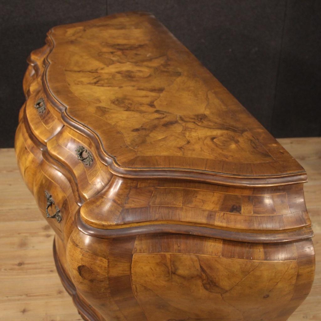 20th Century Inlaid Walnut Burl Beech Maple Wood Italian Dresser, 1960 2