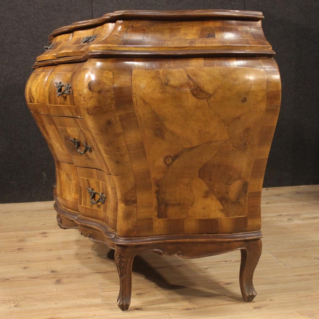 20th Century Inlaid Walnut Burl Beech Maple Wood Italian Dresser, 1960 3