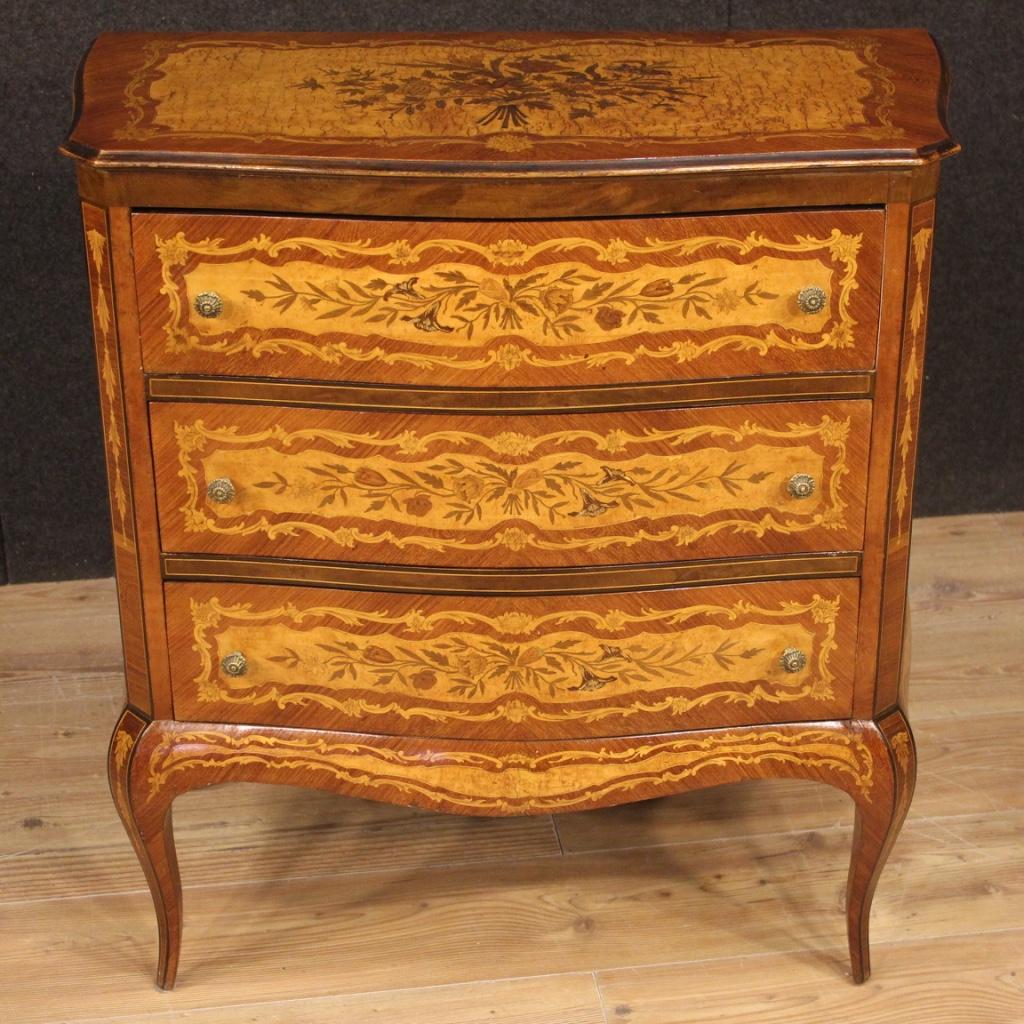 20th Century Inlaid Walnut Burl Maple Rosewood Fruitwood Italian Dresser, 1960 7