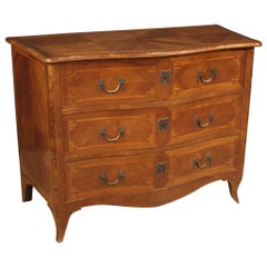 20th Century Inlaid Walnut Burl Rosewood Maple Italian Louis XV Dresser, 1950