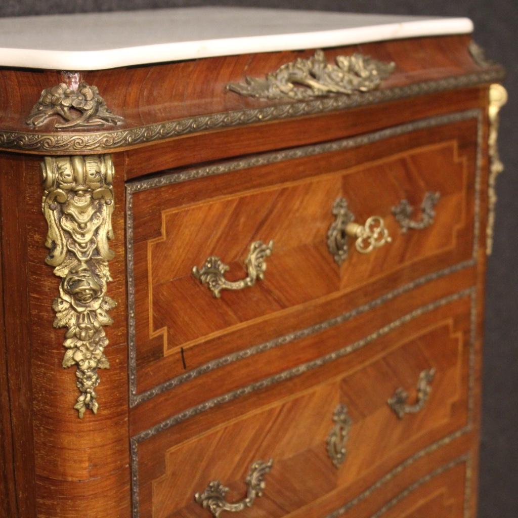 Mid-20th Century 20th Century Inlaid Walnut Mahogany Maple Fruitwood French Secrétaire Desk, 1950