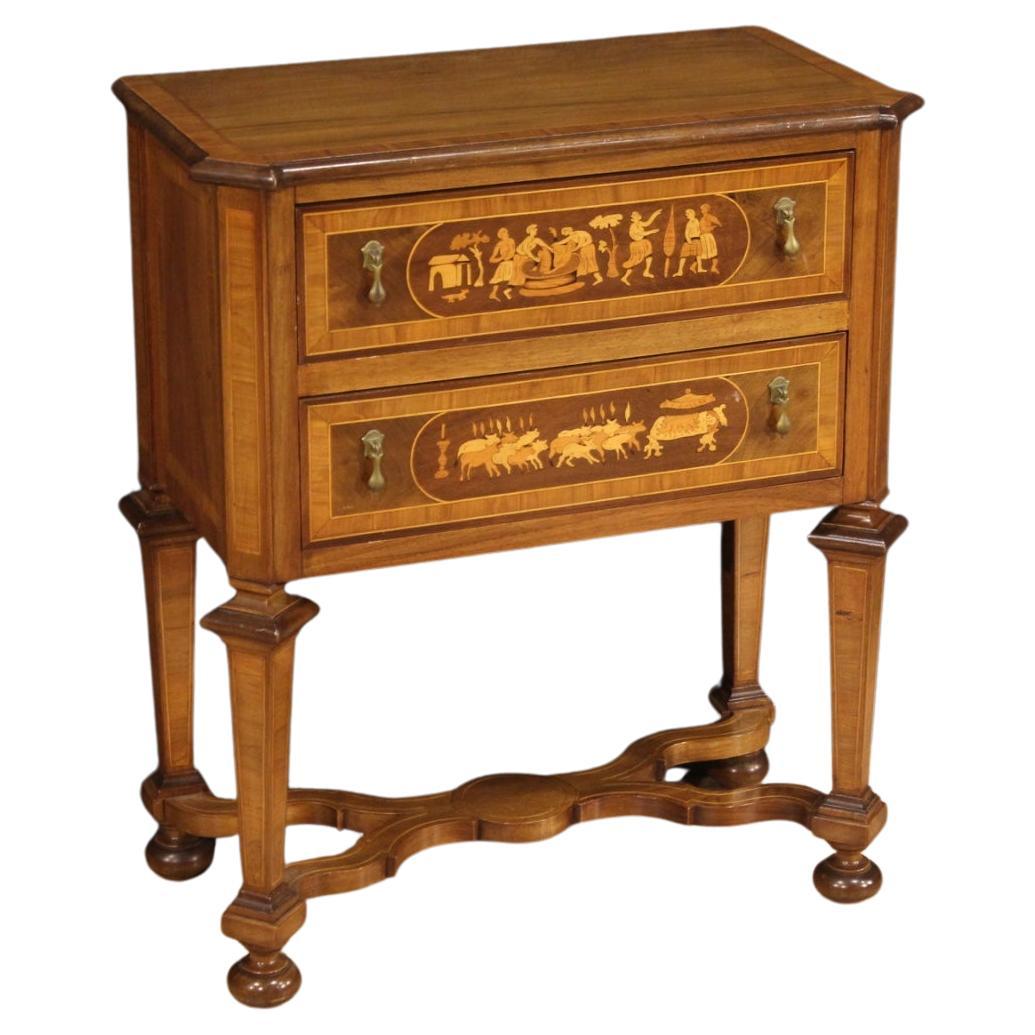 20th Century Inlaid Walnut, Maple, Beech Italian Louis XIV Style Dresser, 1950s For Sale