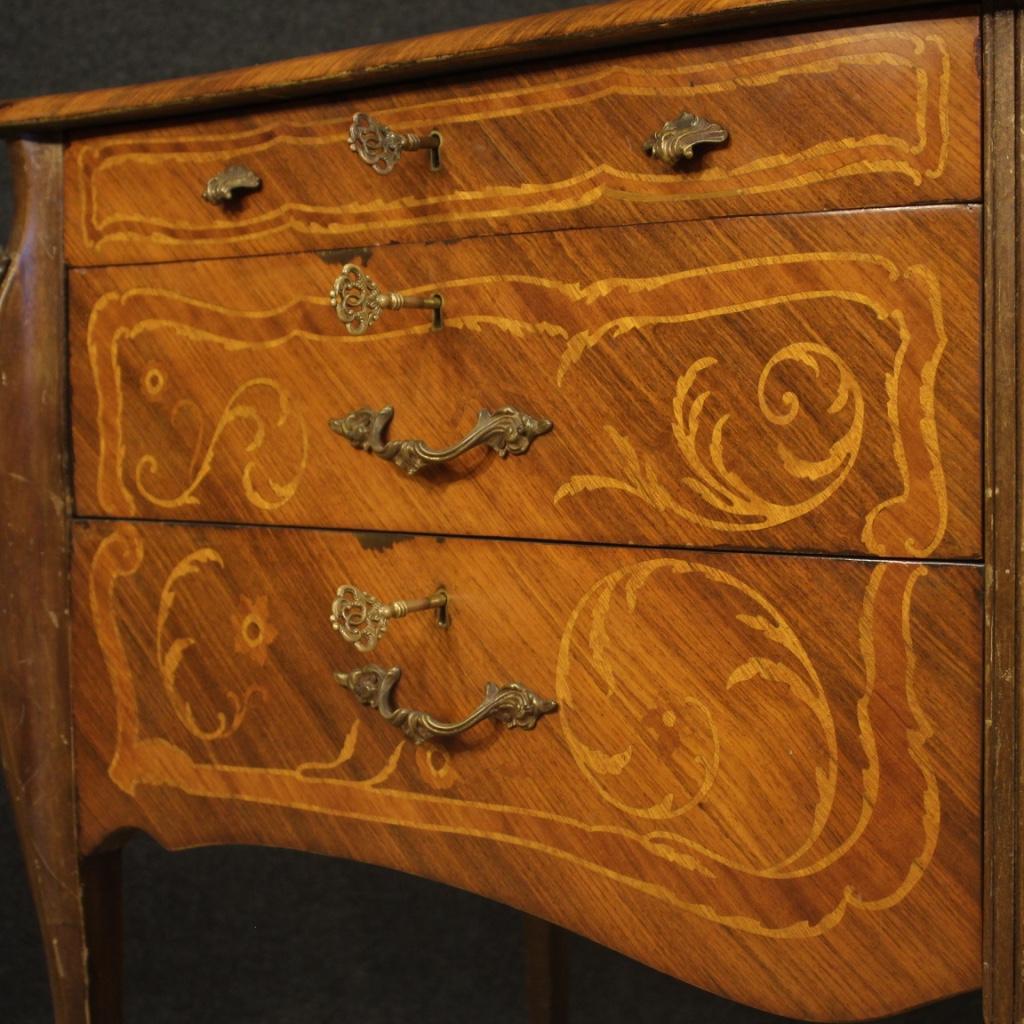 20th Century Inlaid Walnut Rosewood Beech Fruitwood Wood Italian Commode, 1960 7