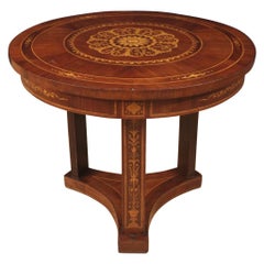 20th Century Inlaid Walnut Rosewood Maple Mahogany Wood Italian Side Table, 1960