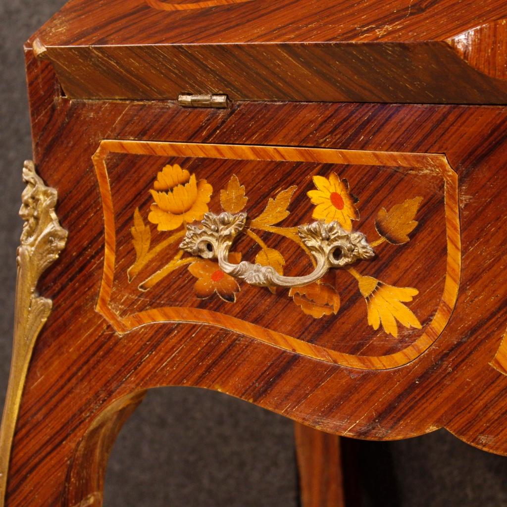 20th Century Inlaid Wood and Gilt Bronze French Bureau, 1960 2