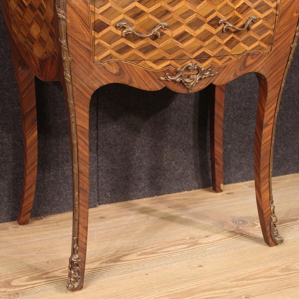 20th Century Inlaid Wood Antique French Bedside Tables, 1960 4