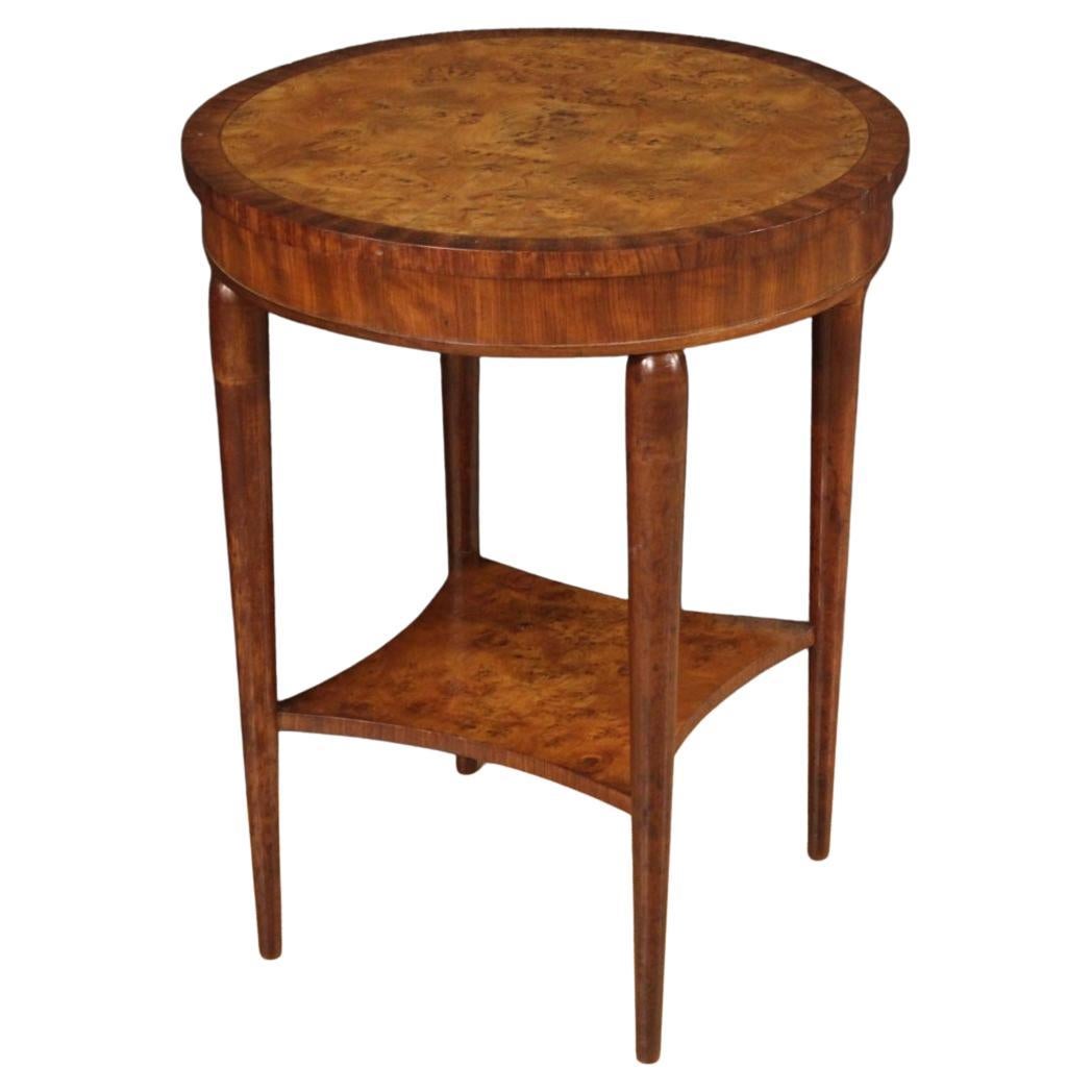 20th Century Inlaid Wood Art Deco Style French Side Table, 1950