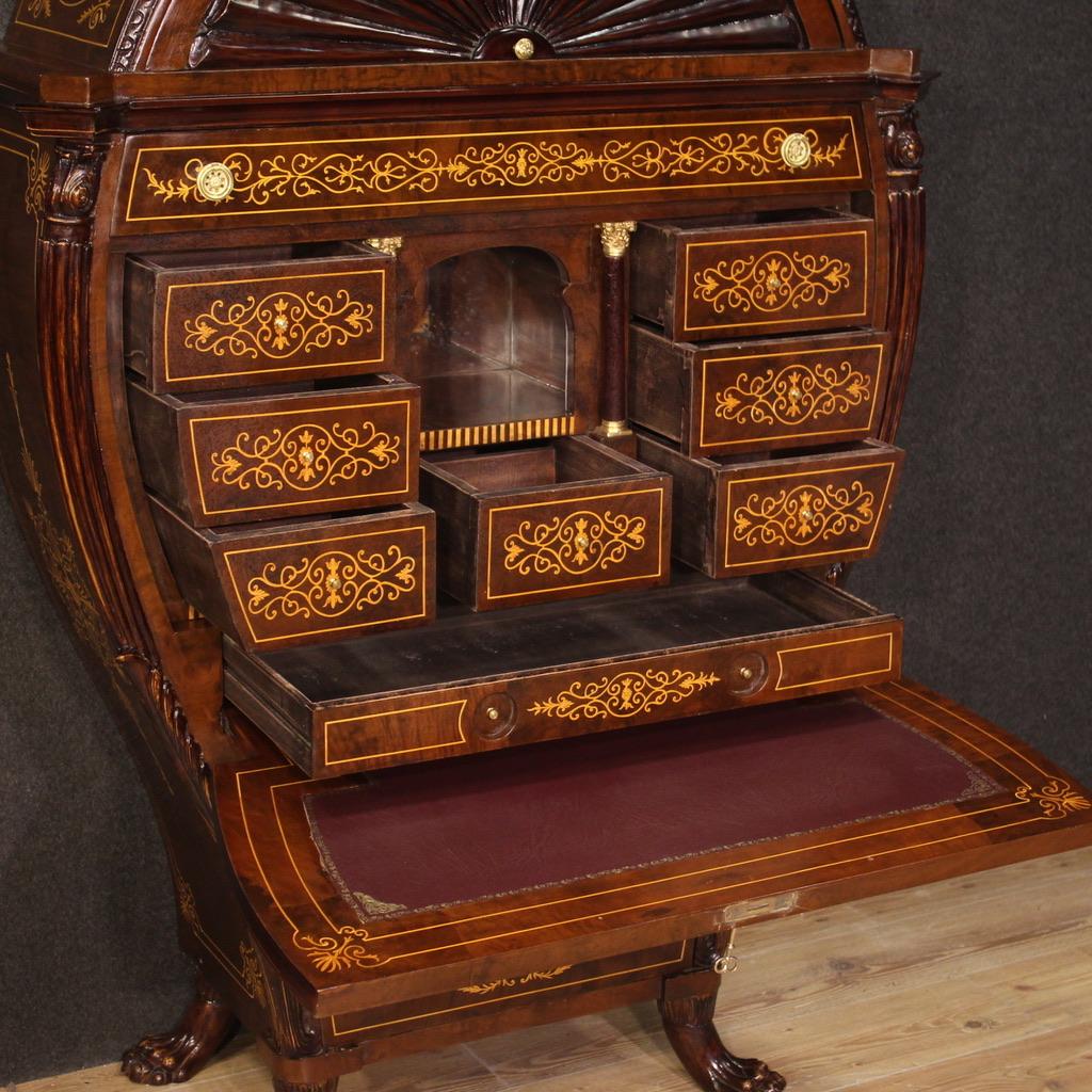 20th Century Inlaid Wood Austrian Biedermeier Style Secretaire Desk ...